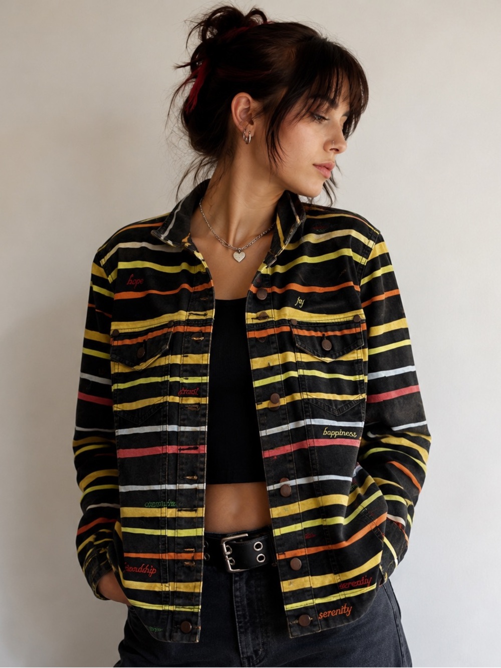 100% Cotton Striped Multicolor Jacket